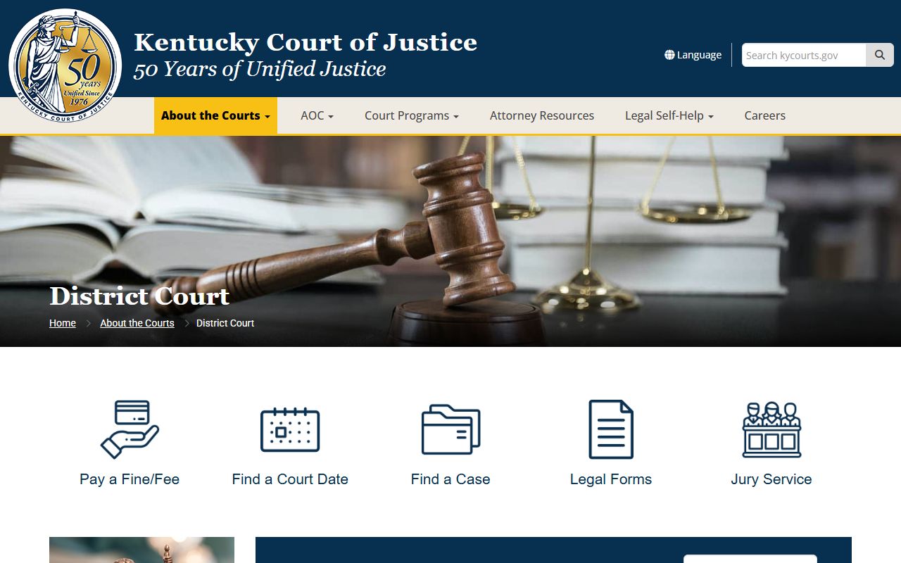 Estill County court records District Court jurisdiction page