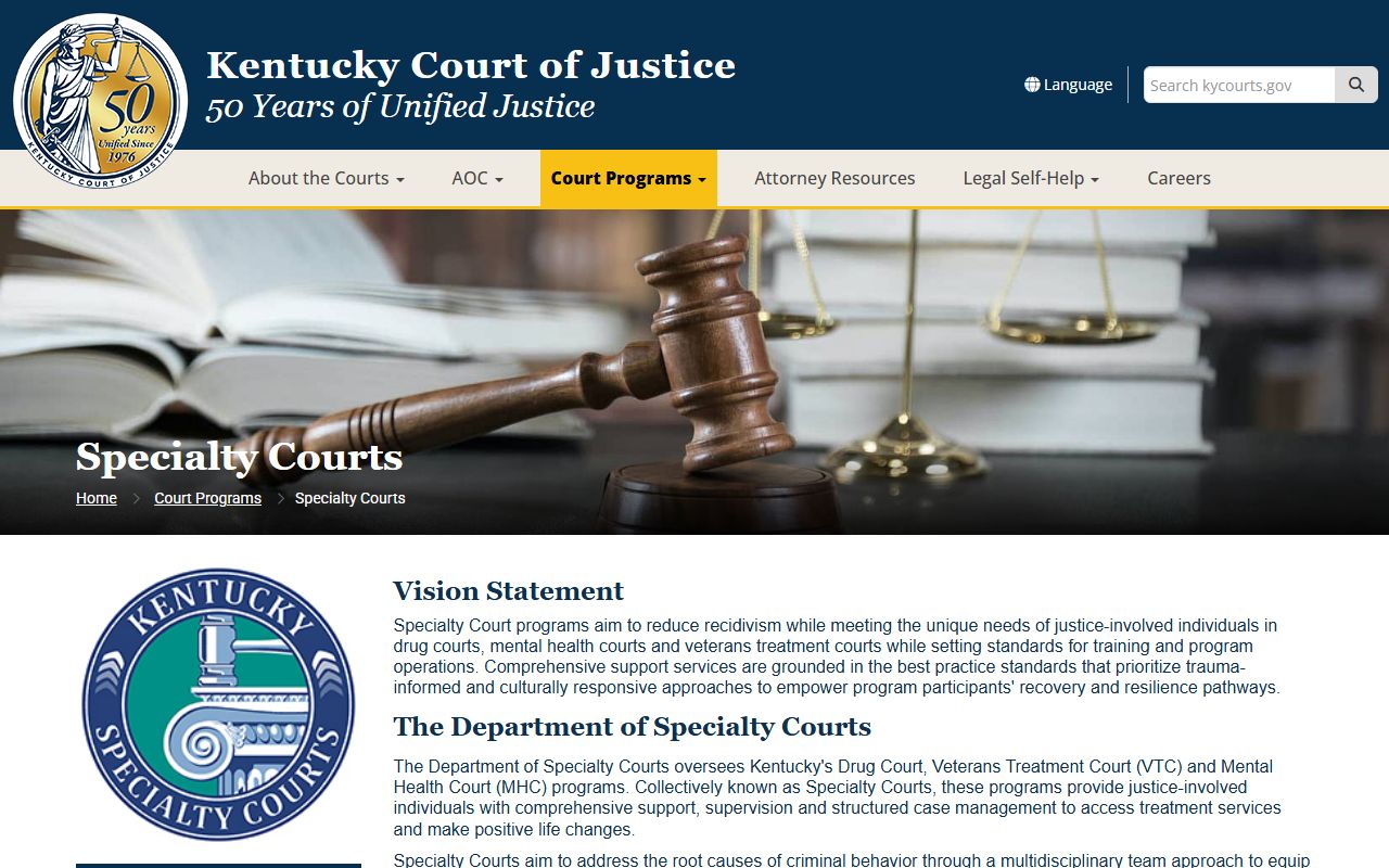 Estill County court records Kentucky Specialty Courts overview